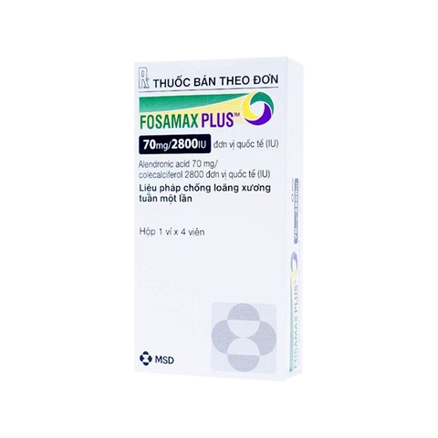 Thuốc Fosamax Plus 70mg/2800IU điều trị loãng xương (hộp 1 vỉ x 4 viên)