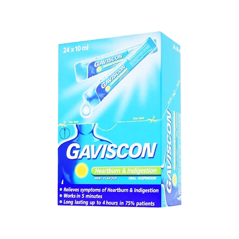 Hỗn dịch Gaviscon điều trị trào ngược dạ dày, thực quản (hộp 24 gói x 10ml)