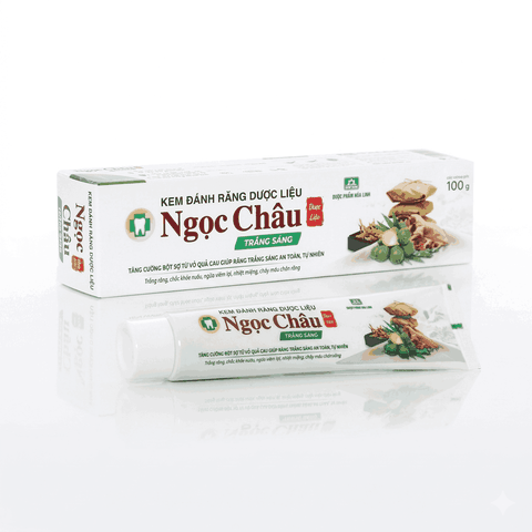 Kem đánh răng dược liệu Ngọc Châu trắng sáng (hộp 1 tuýp x 100g)