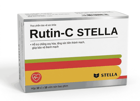 Viên nén Rutin-C STELLA hỗ trợ chống oxy hóa, tăng sức bền thành mạch (hộp 10 vỉ x 10 viên)