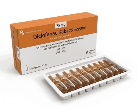 Thuốc tiêm Diclofenac Kabi 75mg/3ml điều trị các cơn đau cấp tính (hộp 50 ống x 3ml)