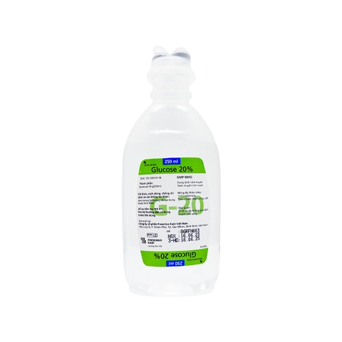 Dung dịch Glucose 20% Kabi dự phòng và điều trị hạ đường huyết (chai 250ml)