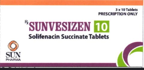 Thuốc Sunvesizen Tablets 10mg điều trị tiểu gấp, tiểu lắt nhắt (hộp 3 vỉ x 10 viên)