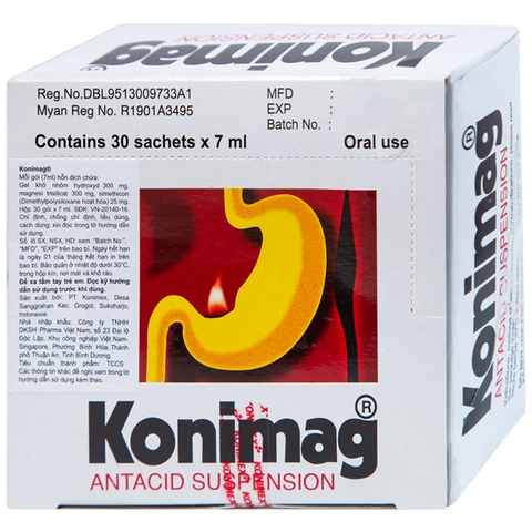 Hỗn dịch uống Konimag giảm buồn nôn, khó tiêu, loét đường tiêu hóa (hộp 30 gói x 7ml)