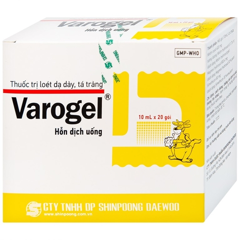 Hỗn dịch uống Varogel điều trị viêm loét dạ dày, tá tràng (hộp 20 gói x 10ml)