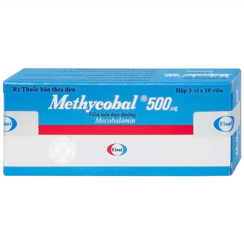 Viên nén Methycobal 500µg điều trị bệnh lý thần kinh ngoại biên (hộp 3 vỉ x 10 viên)
