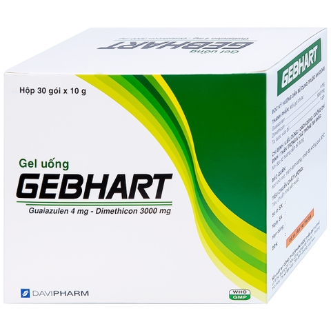 Gel uống Gebhart điều trị triệu chứng cơn đau dạ dày, trướng bụng (hộp 30 gói x 10g)