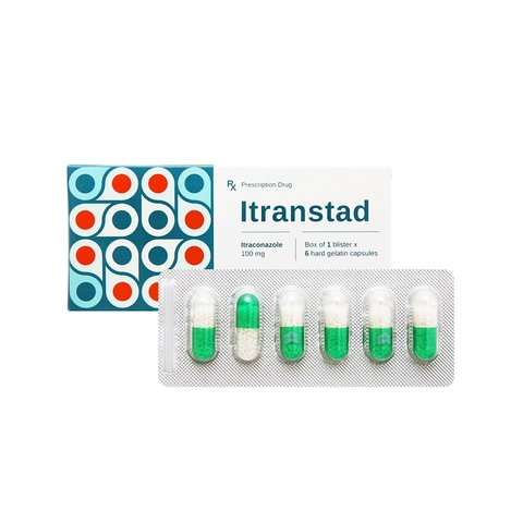 Thuốc Itranstad 100mg điều trị nhiễm nấm (hộp 1 vỉ x 6 viên)