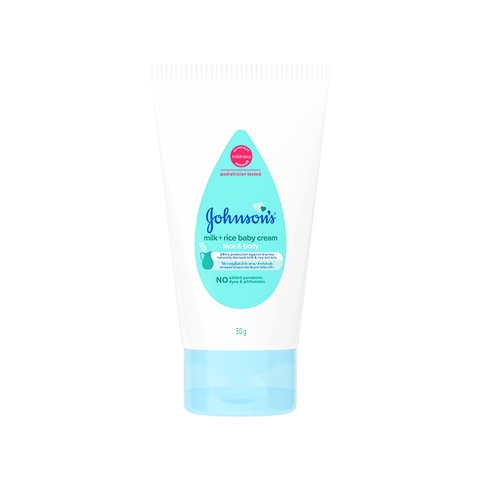 Kem dưỡng ẩm cho bé Johnson's milk and rice baby cream (tuýp 50g)