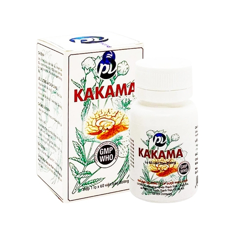Viên nén Kakama điều trị thiểu năng tuần hoàn não, ứ huyết, đau đầu (hộp 1 lọ x 60 viên)