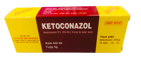 Kem bôi da Ketoconazol 2% Medipharco điều trị nấm ngoài da và niêm mạc (hộp 1 tuýp x 5g)