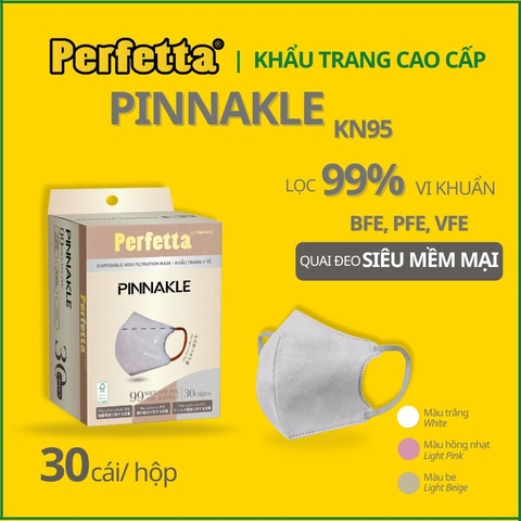 Khẩu trang Perfetta Pinnakle 3 lớp màu xám (hộp 30 cái)