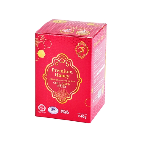Mật Ong Đông Trùng Hạ Thảo Collagen Nano hỗ trợ làm đẹp da, chống lão hóa (hộp 1 chai x 240g)