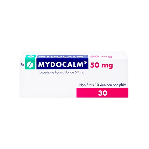 Viên nén Mydocalm 50mg điều trị triệu chứng co cứng cơ sau đột quỵ (hộp 3 vỉ x 10 viên)