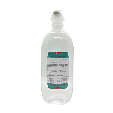 Dung dịch tiêm truyền Natri Clorid 0.9% Kabi dự phòng, điều trị thiếu hụt natri và clorid (chai x 500ml)