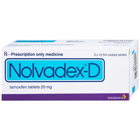 Viên nén Nolvadex-D điều trị ung thư vú (hộp 3 vỉ x 10 viên)