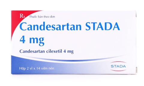 Thuốc Candesartan Stada 4mg điều trị tăng huyết áp vô căn, suy tim (hộp 2 vỉ x 14 viên)