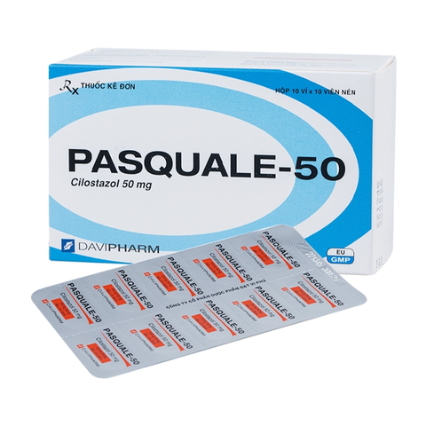 Viên nén Pasquale 50mg điều trị các triệu chứng đau cách hồi ở chân (hộp 10 vỉ x 10 viên)