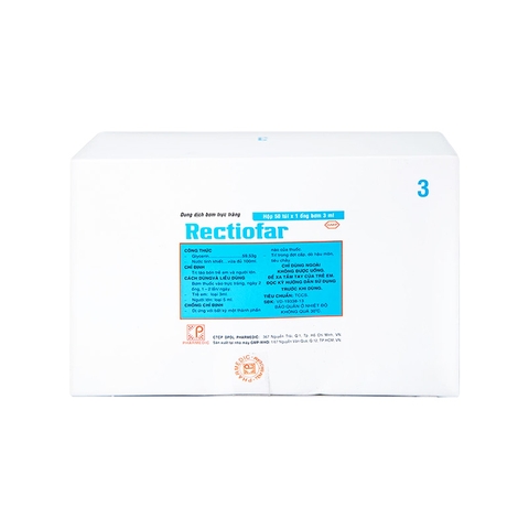 Thuốc bơm trực tràng Rectiofar điều trị táo bón (hộp 50 ống x 3ml)