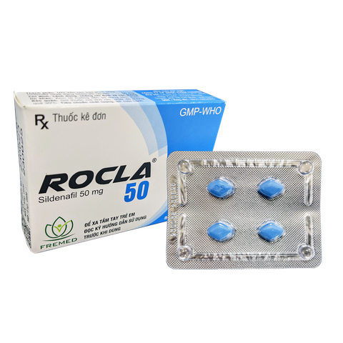 Thuốc Rocla 50 điều trị rối loạn cương dương (hộp 1 vỉ x 4 viên)