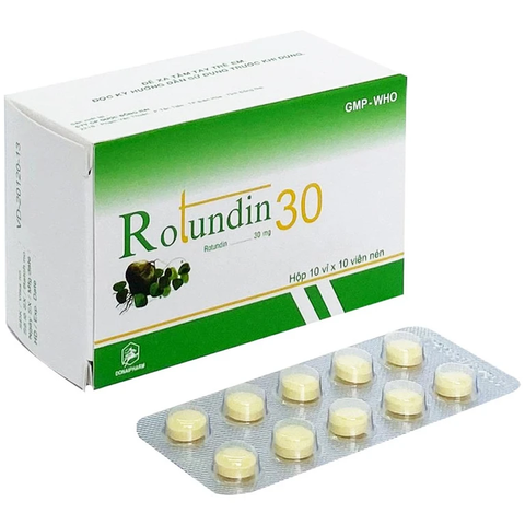 Thuốc Rotundin 30 Donaipharm điều trị căng thẳng, lo âu do mất ngủ (hộp 10 vỉ x 10 viên)