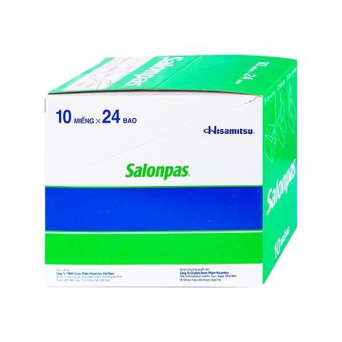 Cao dán Salonpas giảm đau vai, đau lưng, đau cơ (bao 1 gói x 10 miếng)