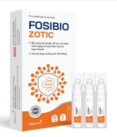 Men vi sinh nước Fosibio Zotic cải thiện tiêu chảy và hỗ trợ tăng cường sức đề kháng (hộp 10 ống x 5ml)