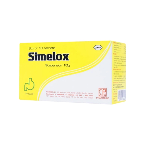 Thuốc Simelox điều trị rối loạn tiêu hóa (hộp 10 gói x 10g)