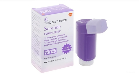 Thuốc xịt khí dung Seretide Evohaler DC 25/125mcg điều trị hen suyễn (hộp 1 bình x 120 liều xịt)