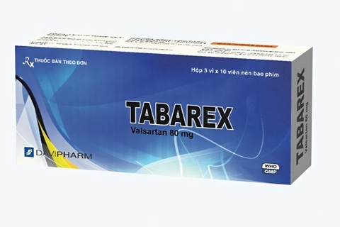 Thuốc Tabarex 80mg điều trị tăng huyết áp, suy tim (hộp 3 vỉ x 10 viên)