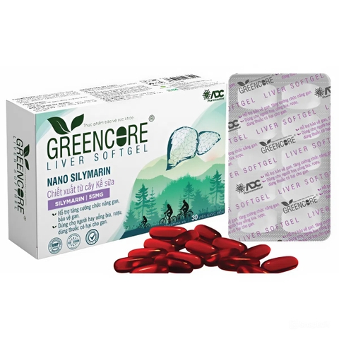 Viên uống Greencore Liver Softgel hỗ trợ tăng cường chức năng gan (hộp 3 vỉ x 10 viên)