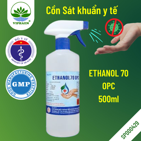 Cồn Alcool 70 độ OPC sát trùng ngoài da (chai 500ml)