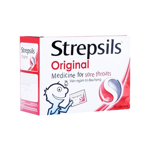 Viên ngậm Strepsils Original trị đau họng (hộp 100 gói x 2 viên)