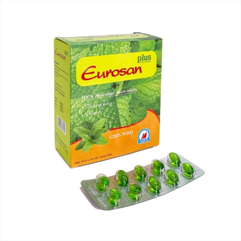Viên uống Eurosan Plus hỗ trợ giảm ho, rát họng (hộp 10 vỉ x 10 viên)