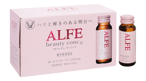 Thực phẩm bảo vệ sức khỏe Alfe Beauty Conc bổ sung collagen, giữ ẩm cho da (hộp 10 chai x 50ml)