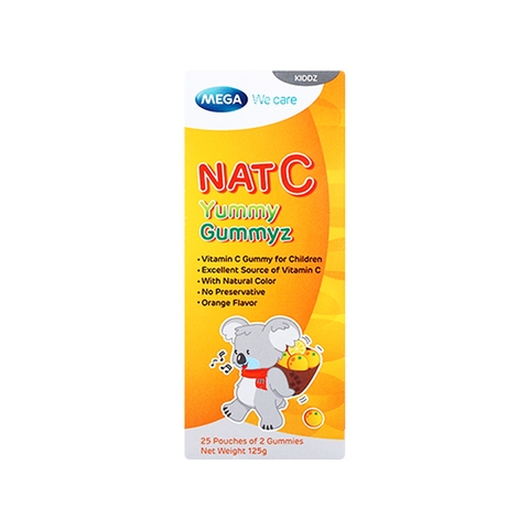 Kẹo dẻo Nat C Yummy bổ sung Vitamin C tăng cường sức đề kháng (hộp 25 Gói x 2 viên)