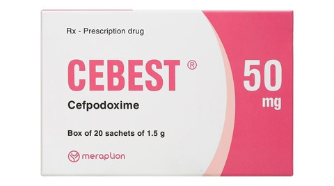 Cốm pha hỗn dịch Cebest 50mg điều trị các bệnh nhiễm khuẩn từ nhẹ đến trung bình (hộp 20 gói x 1.5g)