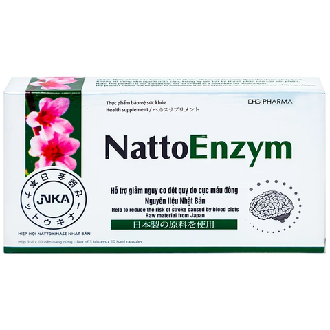 Viên uống NattoEnzym DHG hỗ trợ hoạt huyết  (hộp 3 vỉ x 10 viên)