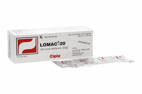 Thuốc Lomac-20 điều trị viêm loét dạ dày - tá tràng, trào ngược thực quản (hộp 10 vỉ x 10 viên)