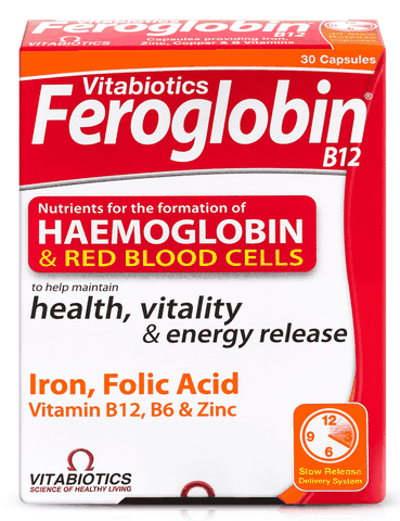 Viên uống hỗ trợ tăng khả năng tạo máu Vitabiotics Feroglobin B12 (hộp 30 viên)