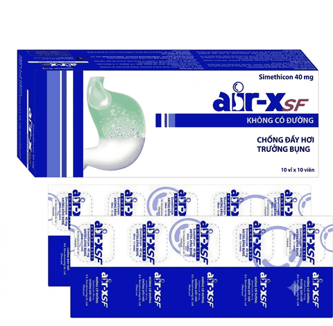 Viên nhai Air-X SF điều trị chướng bụng, đầy hơi (hộp 10 vỉ x 10 viên)
