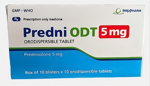Viên nén phân tán trong miệng Predni ODT 5mg kháng viêm, ức chế miễn dịch (hộp 3 vỉ x 10 viên)