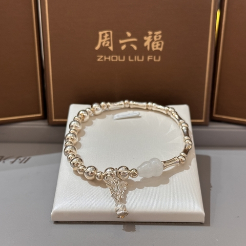 Vòng Tay Bạc Phối Charm Bướm - Hồ Lô Ngọc Đông Linh - Chuỗi Kiểu Đốt Trúc