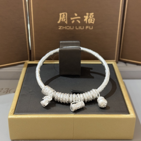 Vòng Tay Bạc Phối Charm Tài Lộc | Zhou Liu Fu