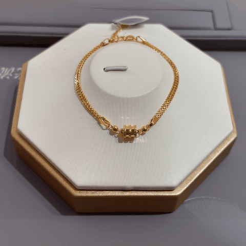 Lắc Tay Vàng 24K Thiết Kế Charm Trụ Cách Điệu