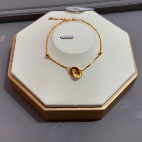 Lắc Tay Vàng 24K Thiết Kế Khoen Tròn Lồng Ghép