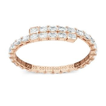 Kiềng Tay Nữ Đính Đá CZ Baguette Toàn Vòng Thiết Kế Xoắn Hở Cao Cấp - Seven Degree