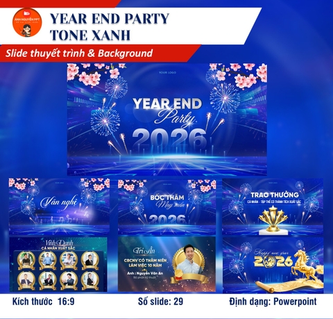 B10 - BỘ YEAR END PARTY TONE XANH