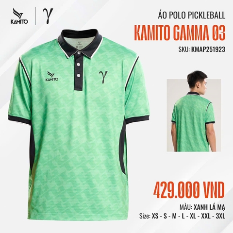 Áo Polo Pickleball Kamito Gamma 03 KMAP251923 Xanh lá mạ