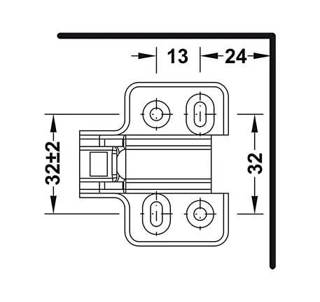 Đế bản lề Hafele với 4 lỗ bắt vít